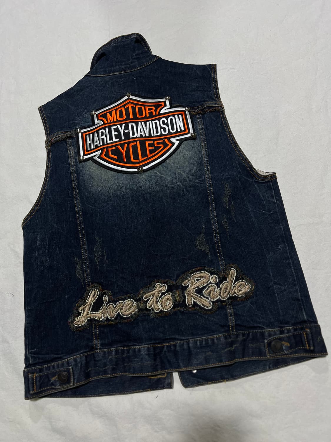 워싱할리패치 청조끼 M 상품이미지3