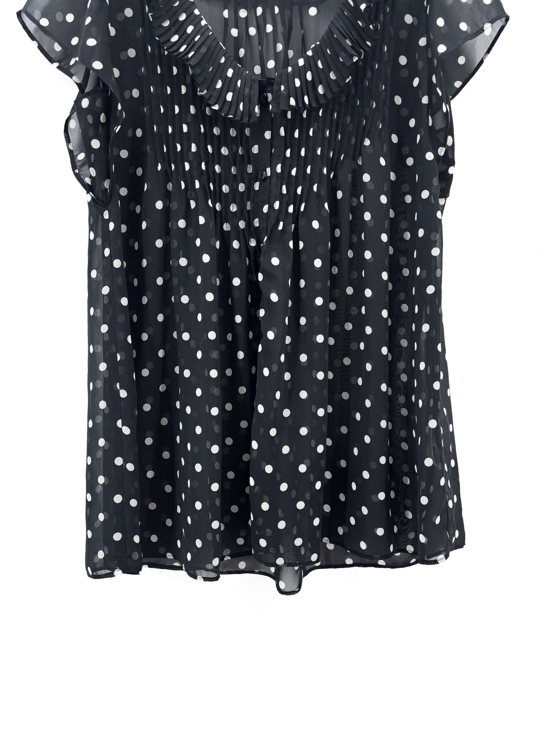 빈티지 도트 플리츠 블라우스 상품이미지3