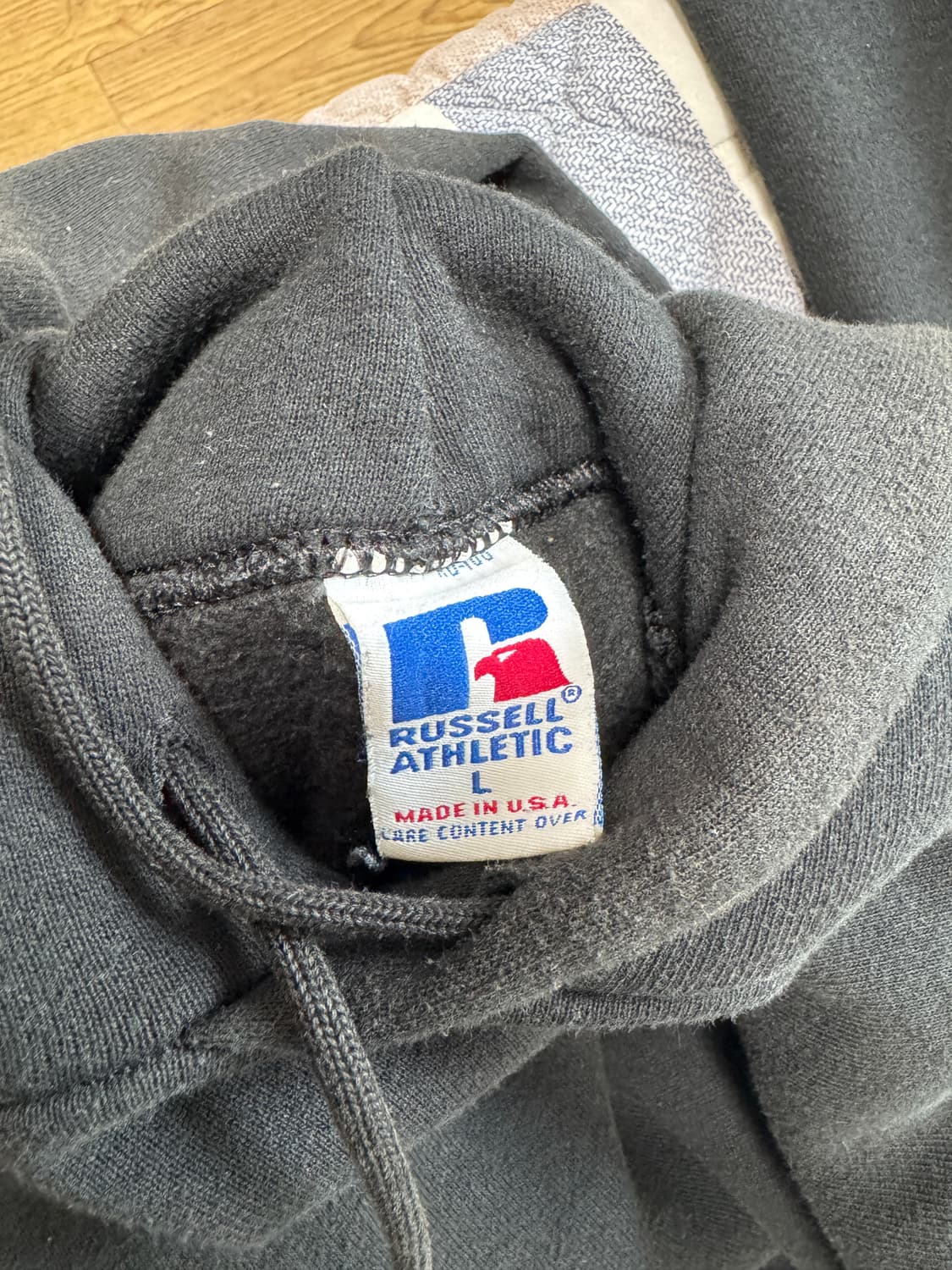 90s 빈티지 러셀 후드 블랙 L USA 상품이미지4