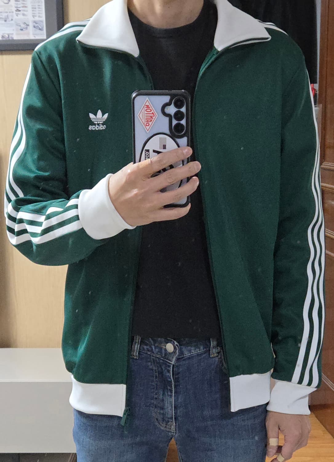 (착샷) 아디다스 베켄바우어 그린 컬리지에이트 져지 트랙탑 상품이미지9