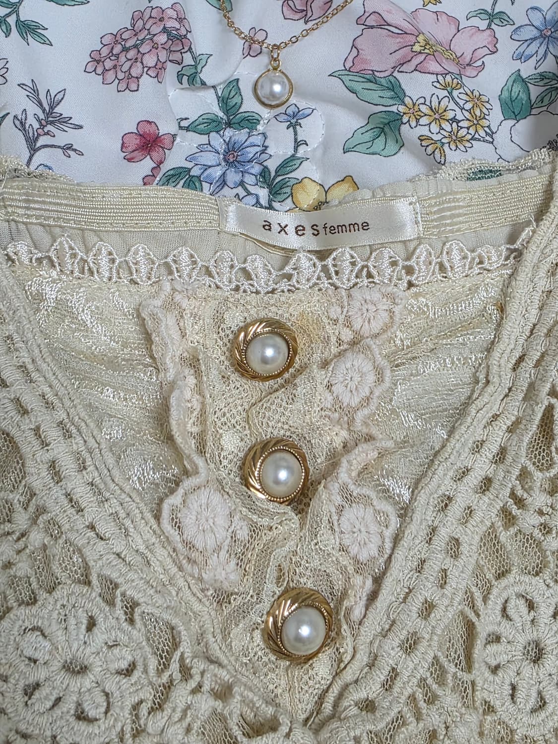 엑시즈팜 고전 일본빈티지)페어리계 모리걸 캉캉 패치워크st 플로럴 원피스 상품이미지2