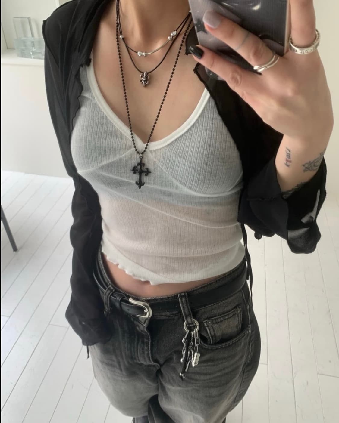 chrome vintage 가죽목걸이 상품이미지2