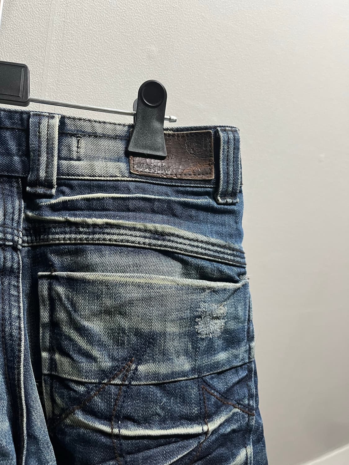 빈티지 워싱 데님 팬츠 / 리얼 페이드 & 레더 디테일 상품이미지7