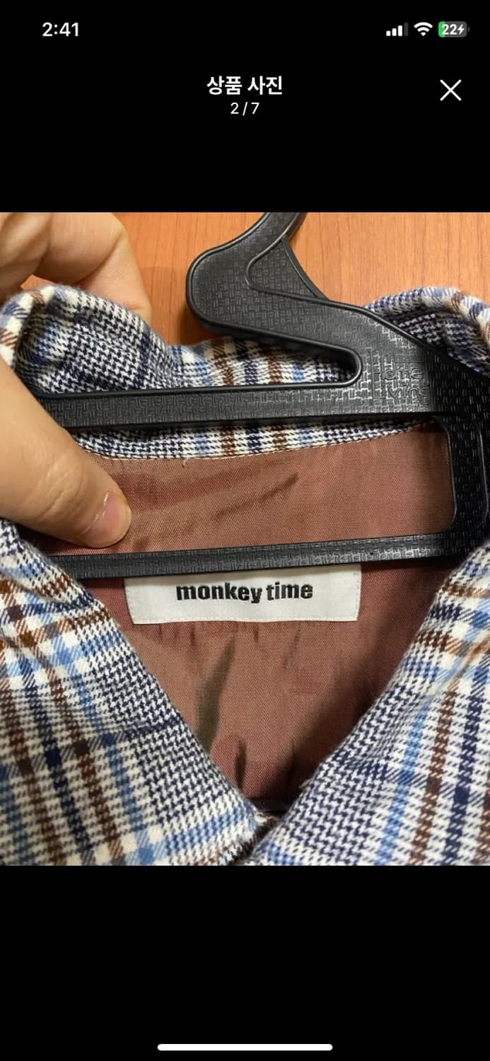 [MONKEY TIME] 몽키타임 투포켓 체크셔츠 S사이즈 상품이미지2