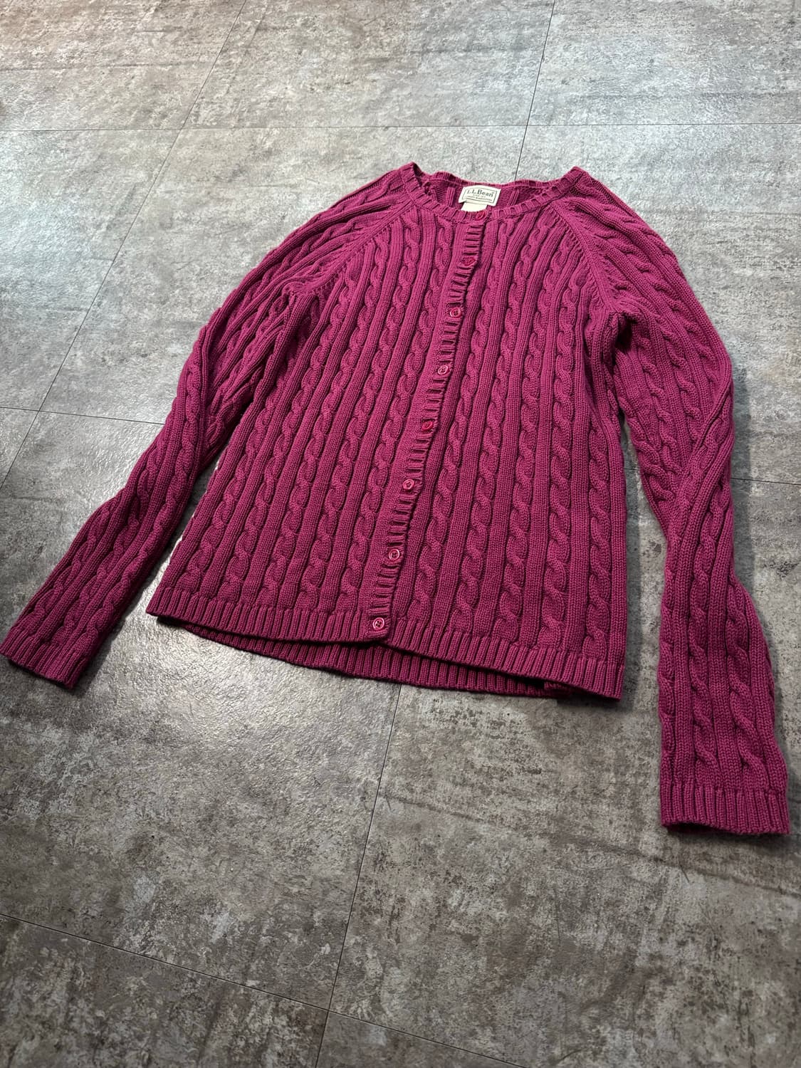 엘엘빈 케이블 니트 패턴 코튼 가디건 상품이미지6