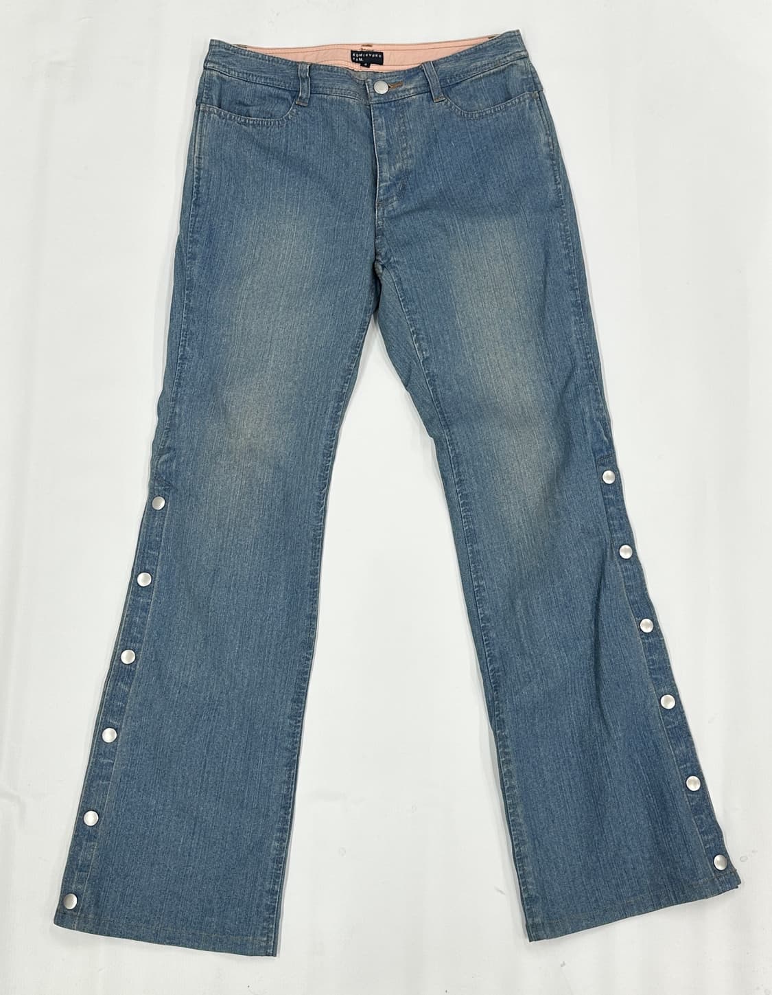 y2k 옆트임 워싱 사이드 버튼  펑크 보헤미안 갸루 데님 팬츠 상품이미지3