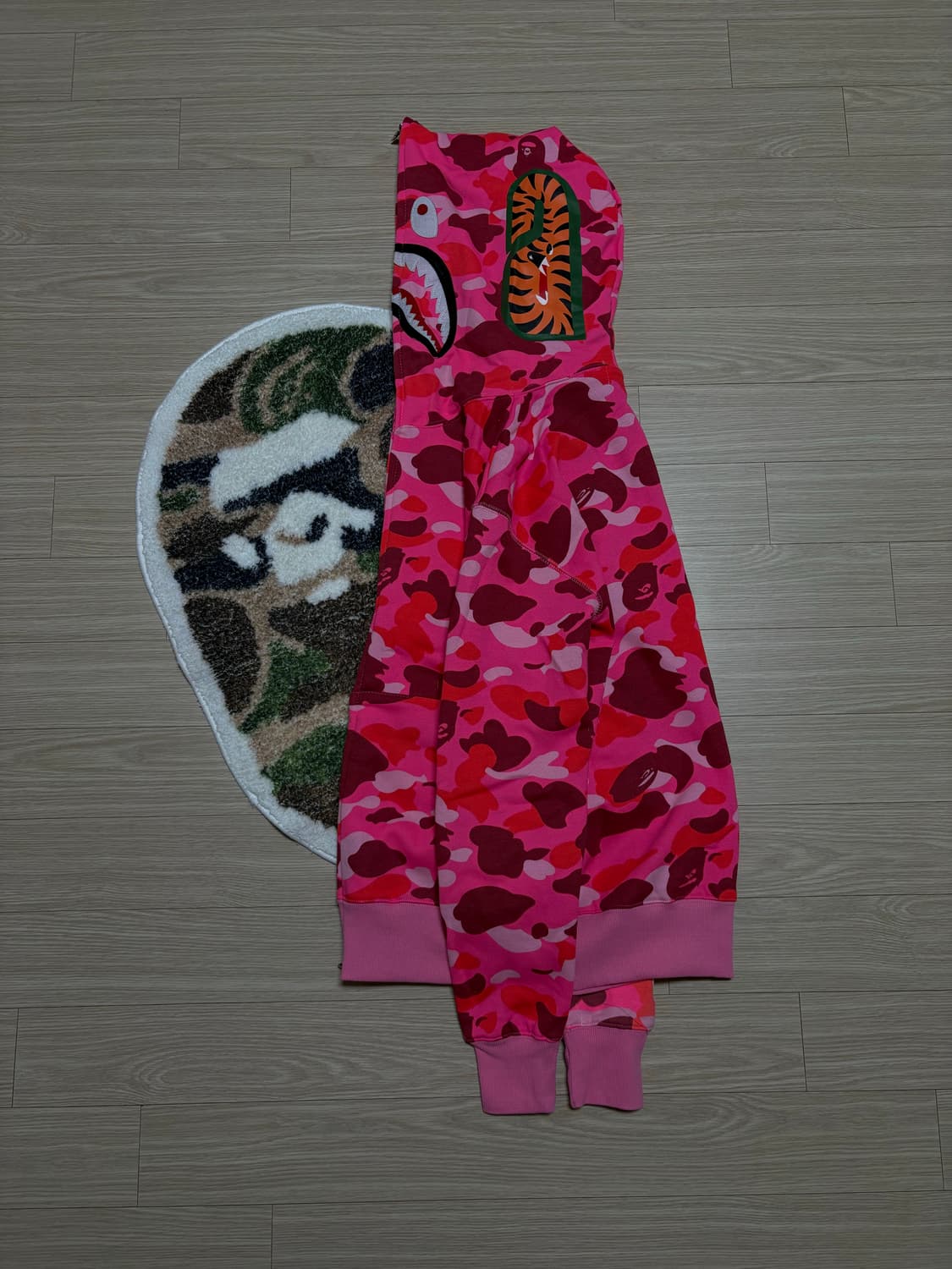 베이프 샤크 후드집업 M 핑크 상품이미지4