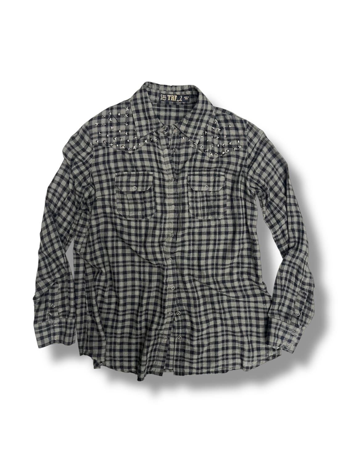 star stud check pattern shirt 상품이미지2