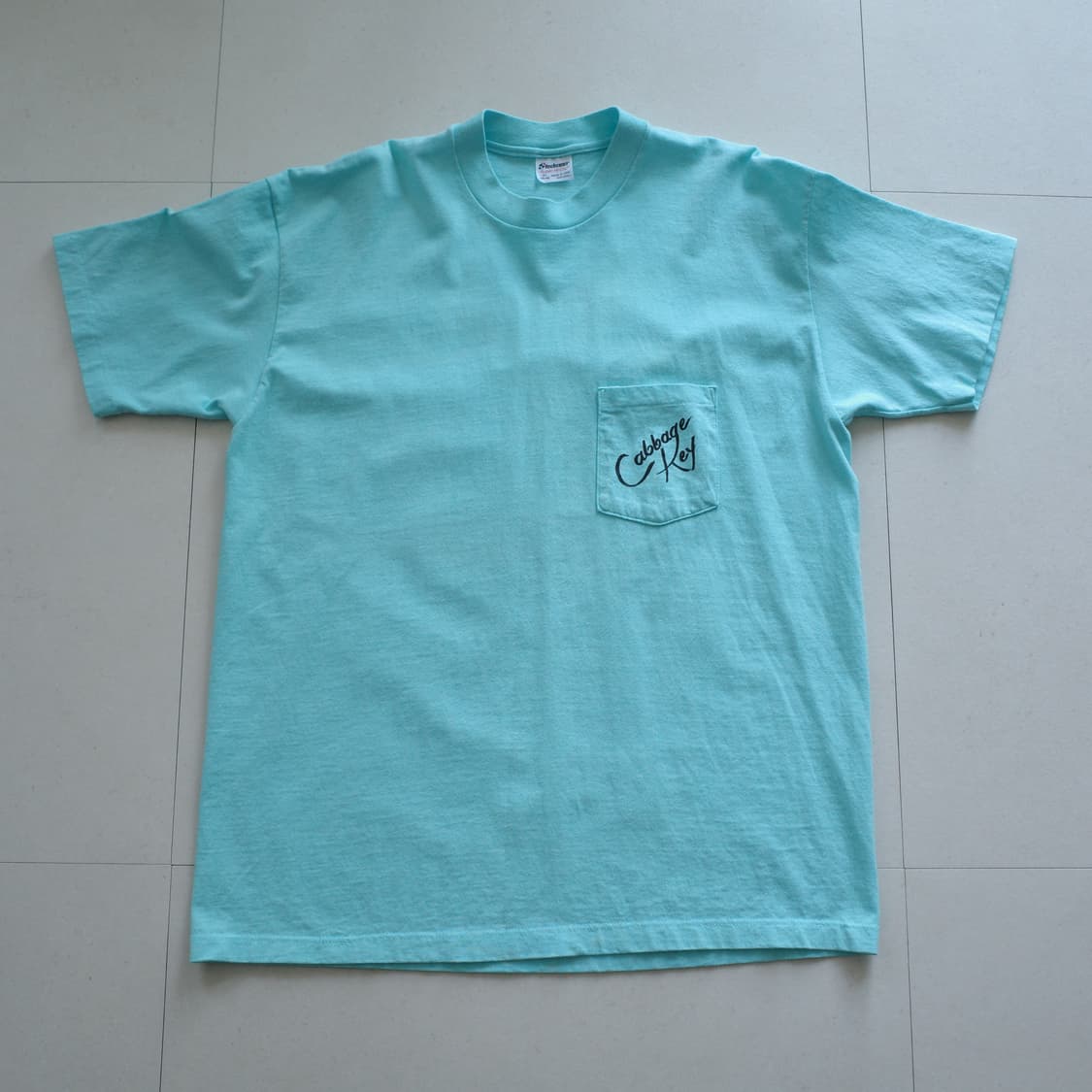 90s USA 캐비지키 백프린팅 싱글스티치 포켓티 상품이미지3