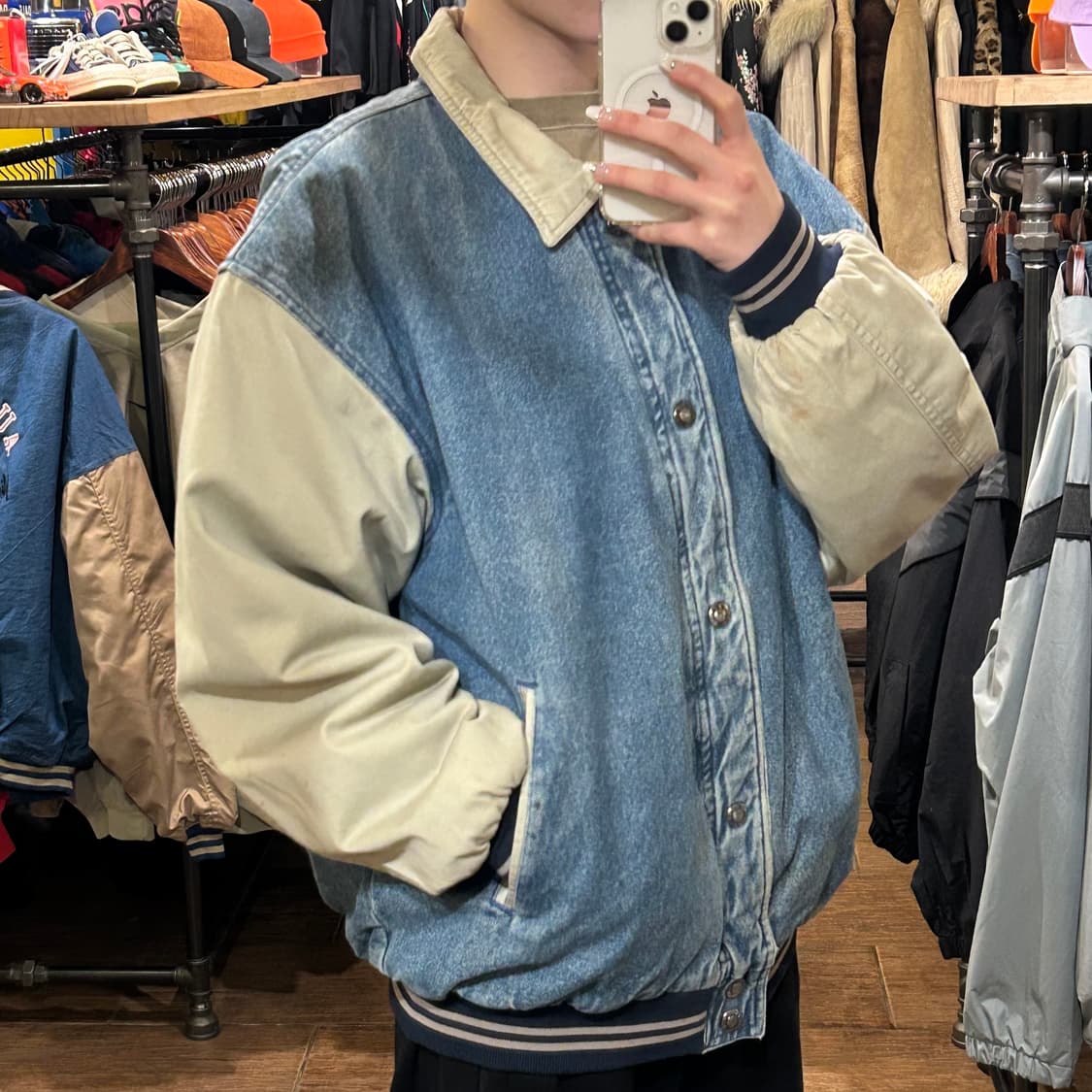 [HI] VTG 데님 바시티 중청  상품이미지3