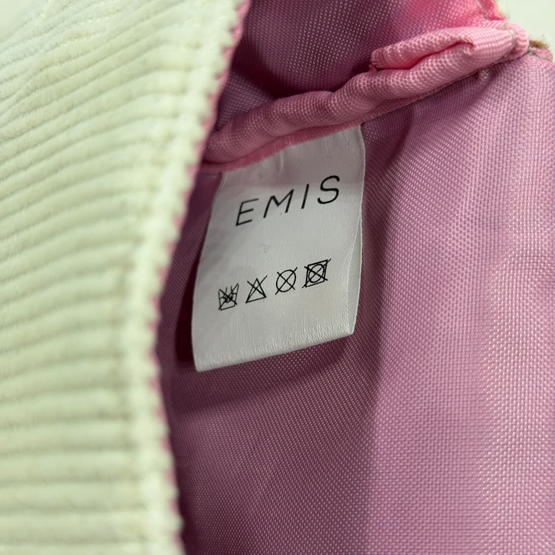 EMIS 이미스 코듀로이 와펜 골지백 핑크 상품이미지4