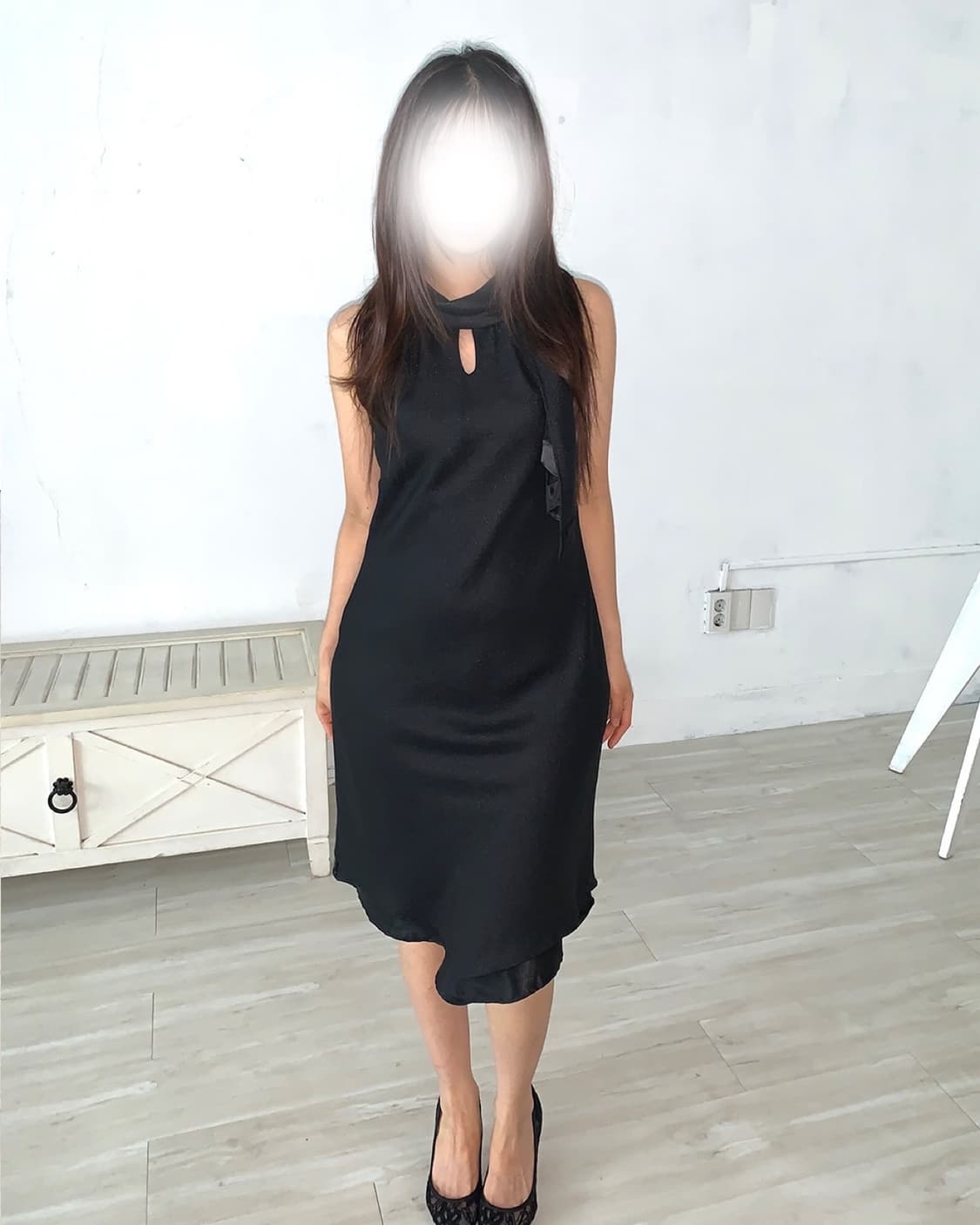 Black Tie Feminine Midi Dress 상품이미지7