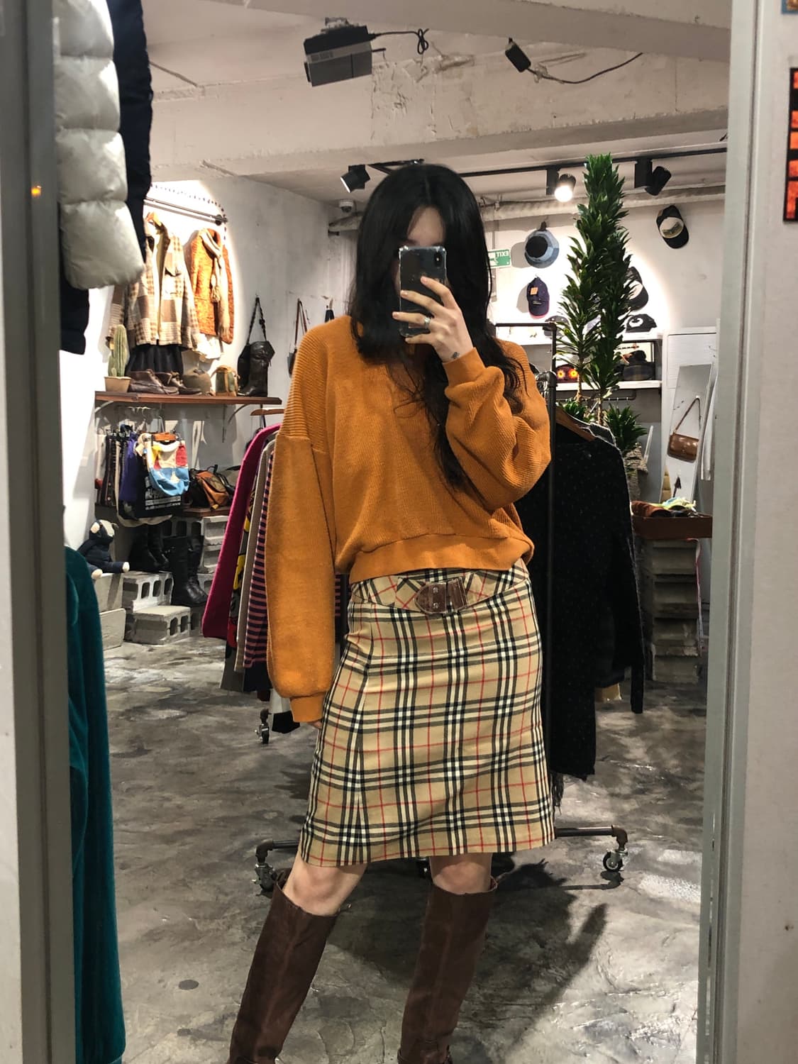 Burberry belt set beige check mini skirt 상품이미지1