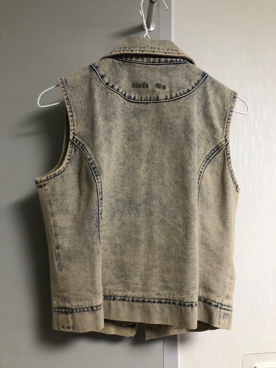 마뗑킴 슬림 집업 데님 베스트 베이지 s 상품이미지2