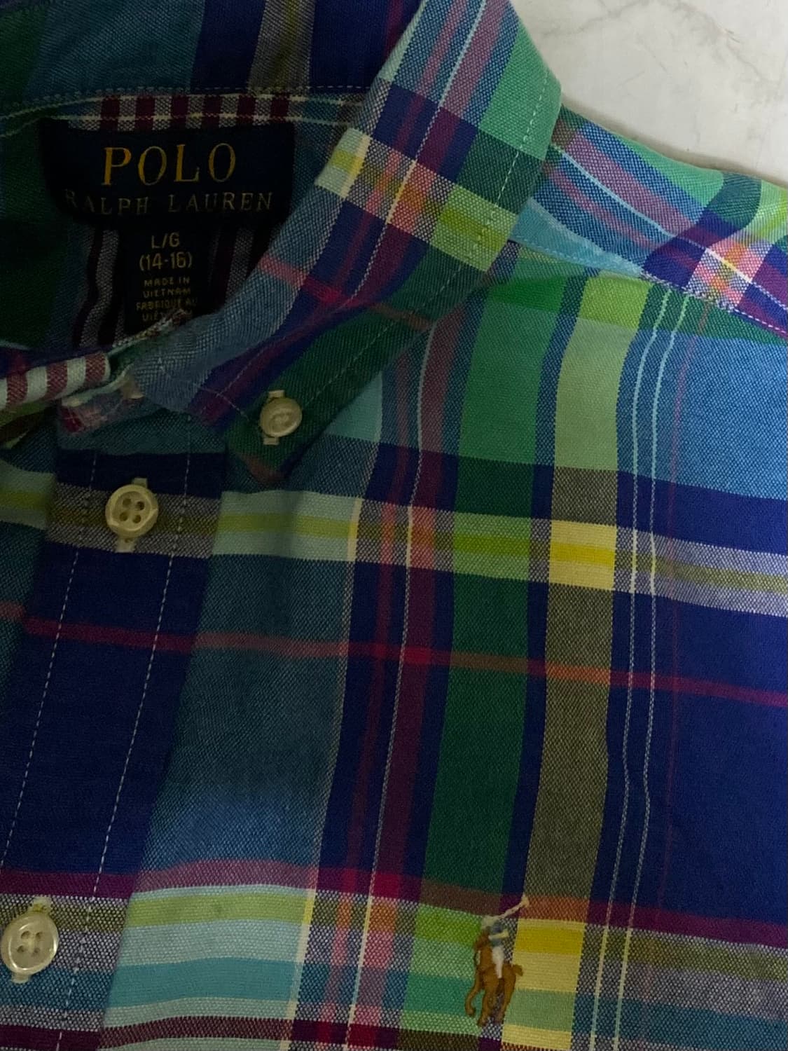 폴로 패치 체크 셔츠 사이즈 여성 100 상품이미지3