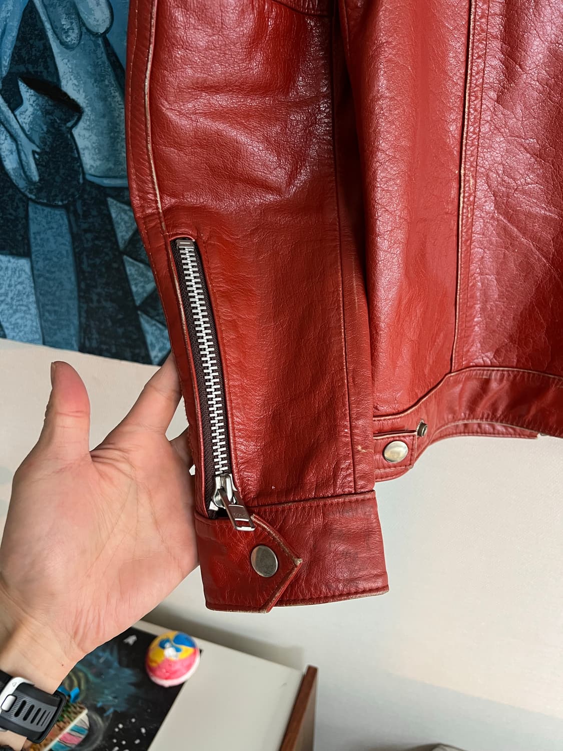 70년대 쇼트 오리지널 빈티지 레더 트러커자켓 상품이미지5