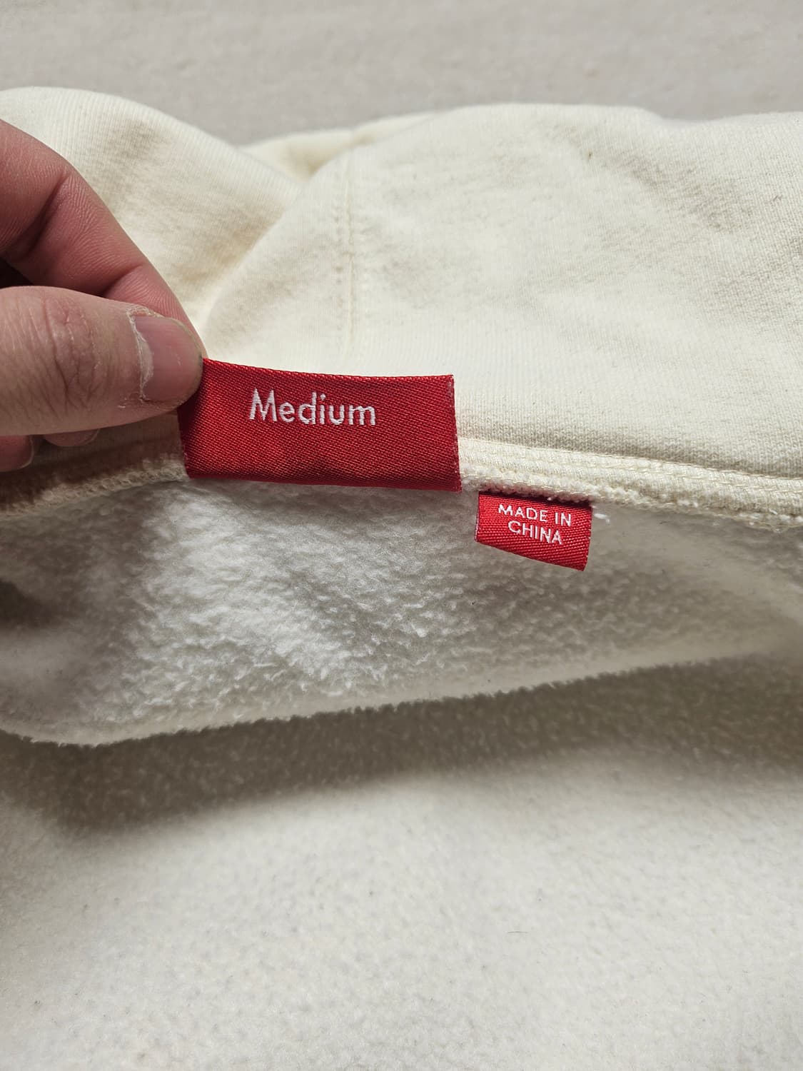 슈프림 후드집업 M 아이보리 상품이미지4