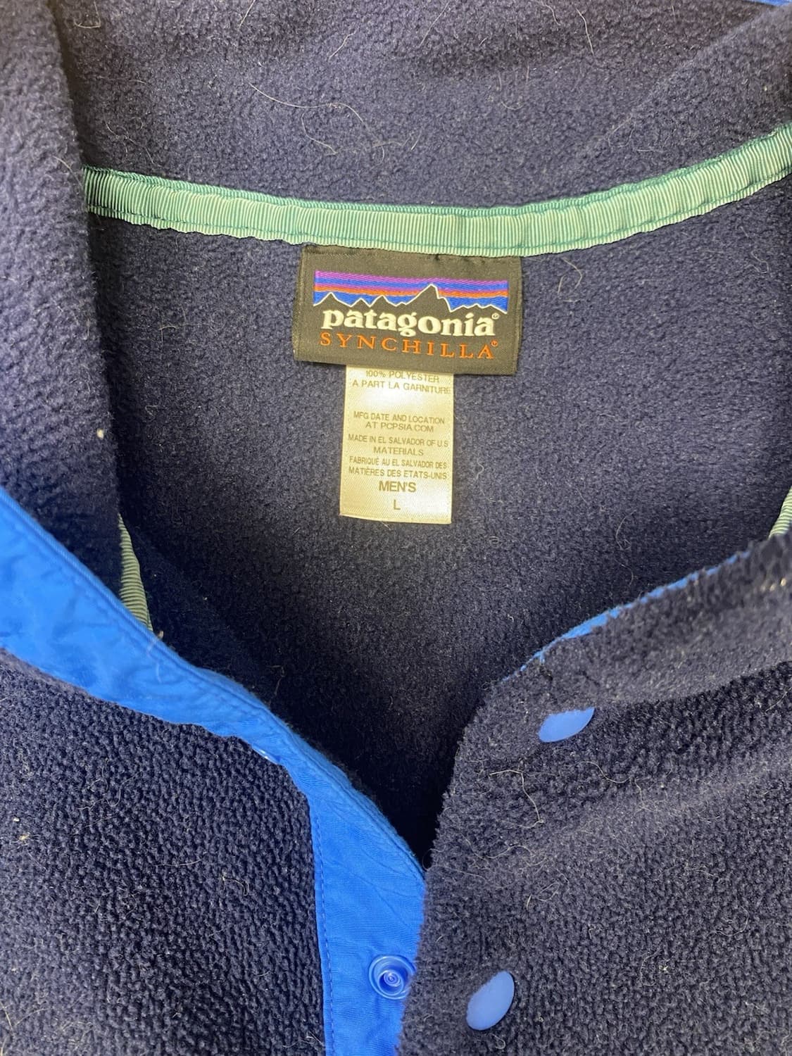 13FW 파타고니아 신칠라 스냅-T 플리스 네이비 베이지 블루 포켓 상품이미지3