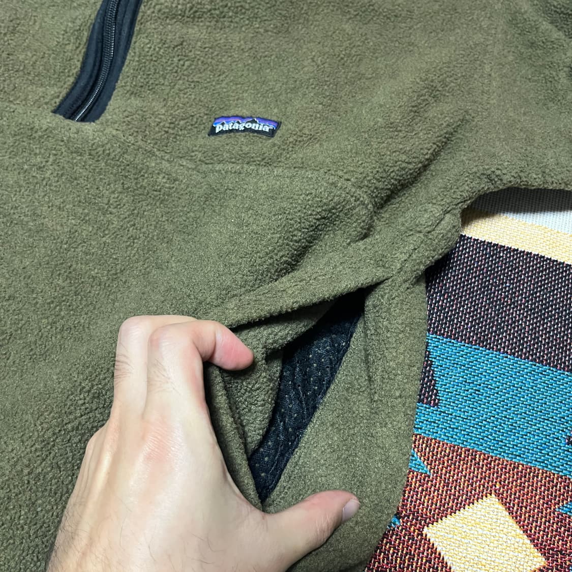 파타고니아 신칠라 하프집업 플리스 XL 올리브 상품이미지3