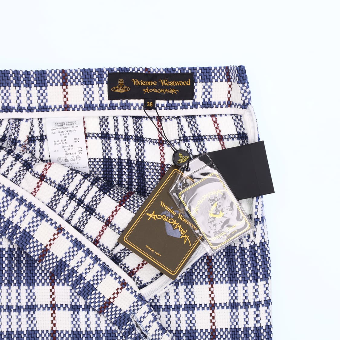 [38] 새상품 비비안 웨스트 우드 체크 트위드 치마 스커트 N6899 상품이미지4