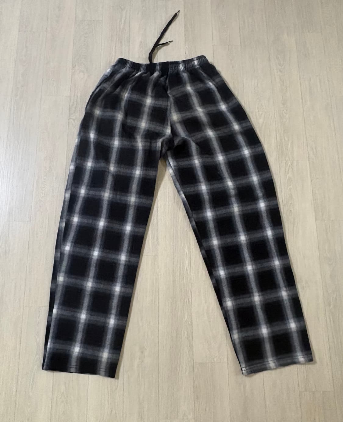 블랙 체크 밴딩 팬츠 바지 잠옷 상품이미지1