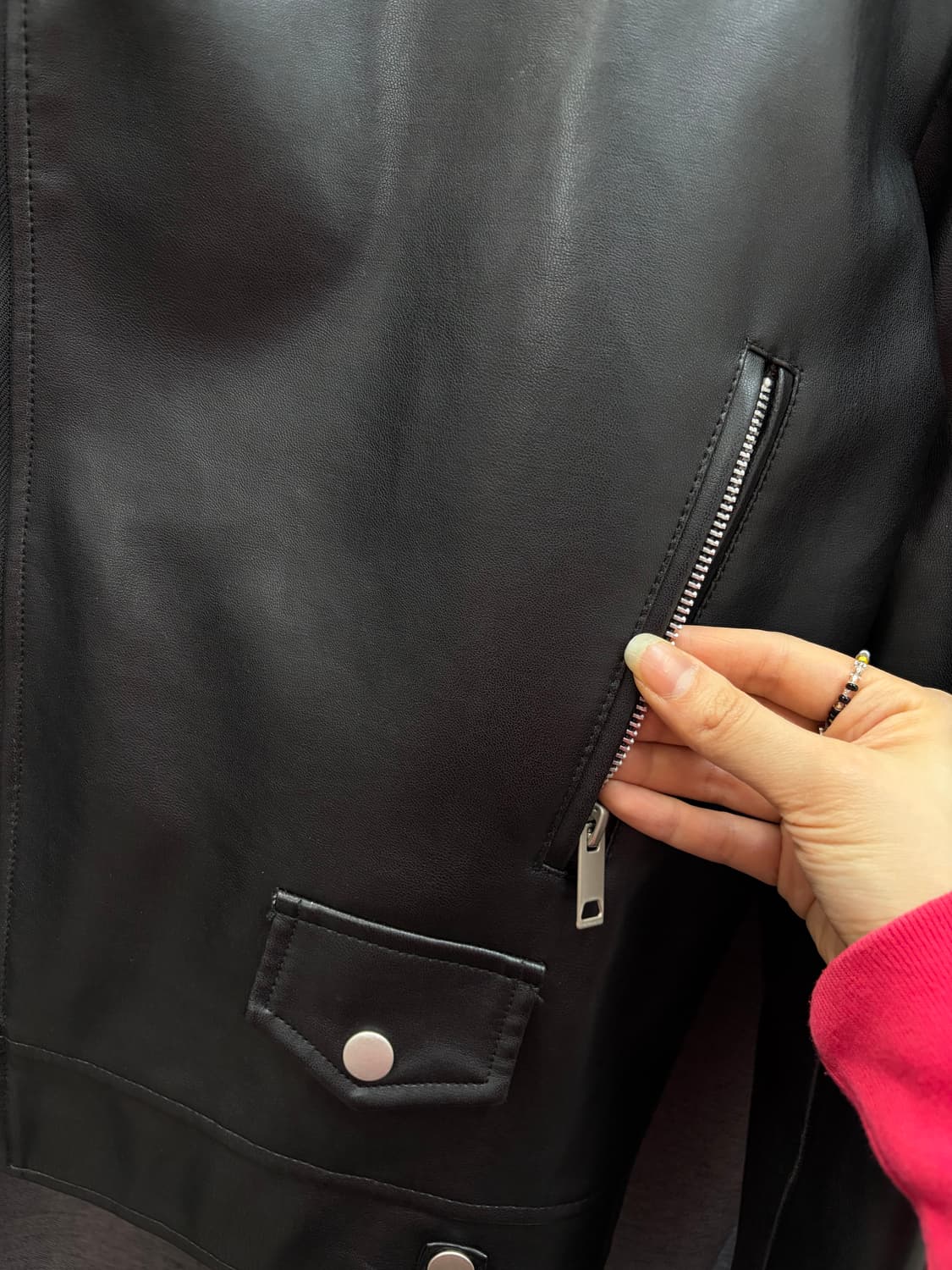 ODDOZ 블랙 레더 싱글 라이더 자켓 상품이미지4