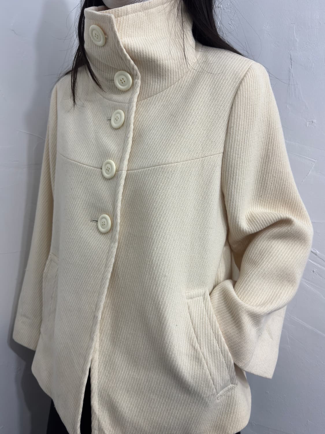 untitled ivory button wool jacket 상품이미지4
