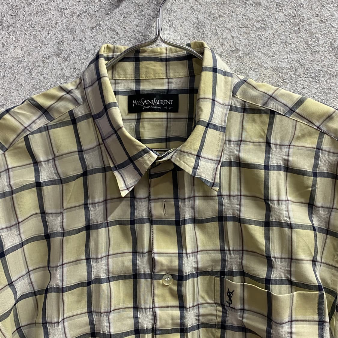 입생로랑 스몰로고 체크 반팔 셔츠 B4235 상품이미지3