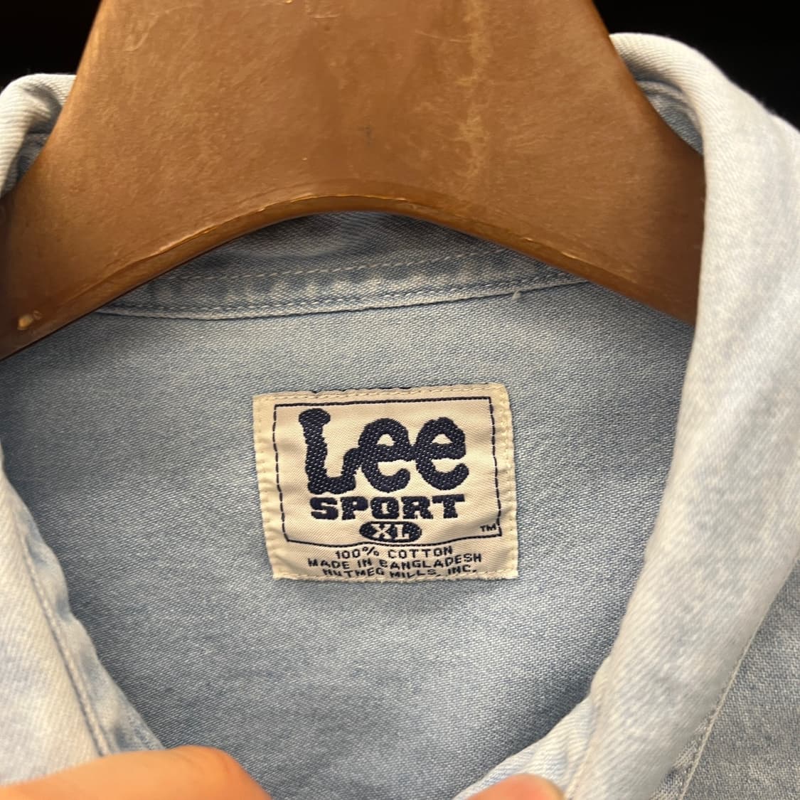 90s LEE 리 스포츠 오리지널 NFL 그린베이 패커스 자수 데님 셔츠 상품이미지6