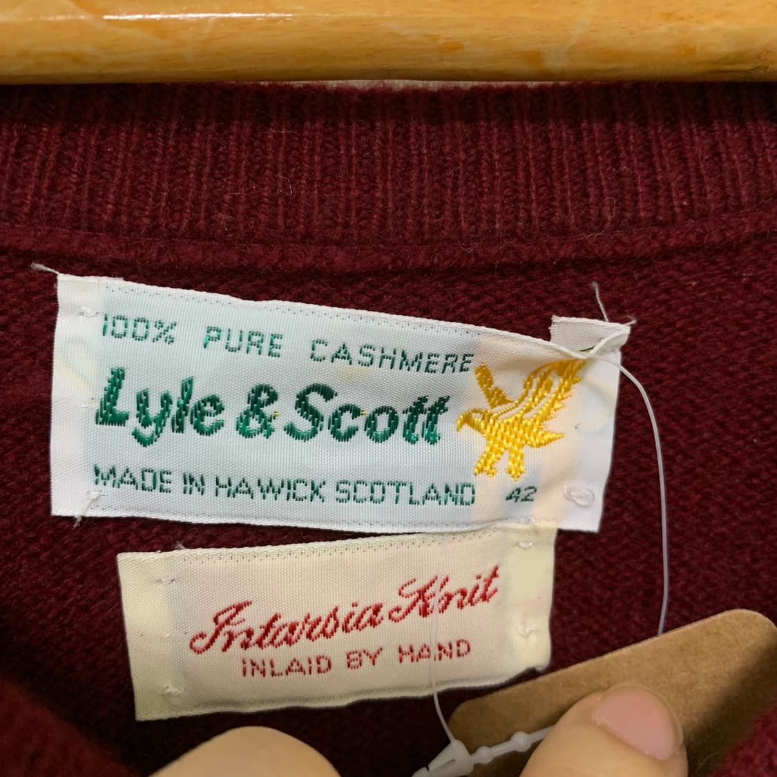 라일앤스콧 브이넥 캐시미어 패턴 니트 일본빈티지 상품이미지7