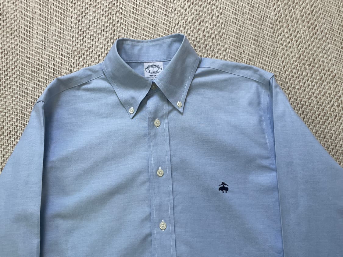 브룩스브라더스 솔리드 블루 버튼다운 서츠 J04410 상품이미지3