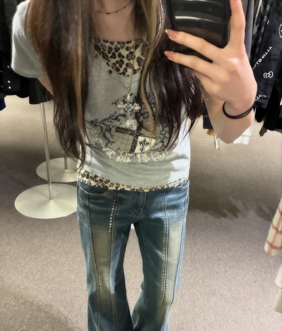 Y2K Grunge Look 🐆⛓️ 상품이미지3