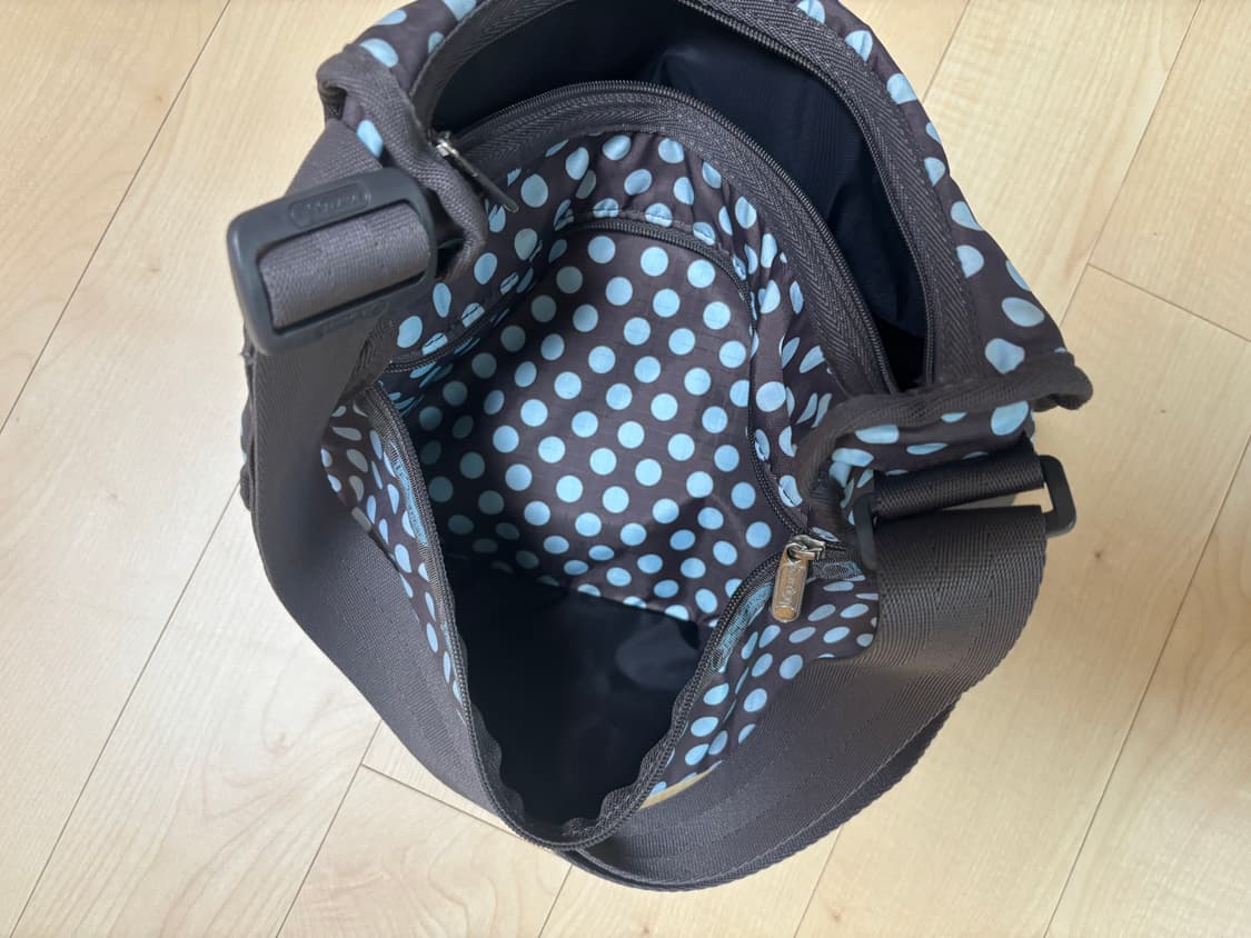 레스포삭 초코 민트 땡땡이 크로스바디백(호보백)+파우치 세트 상품이미지4