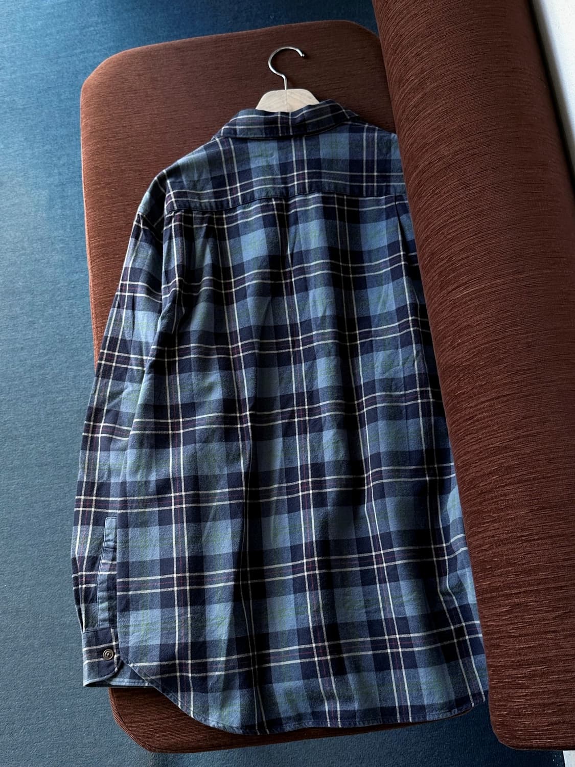 Cotton woven check wide shirt 상품이미지4