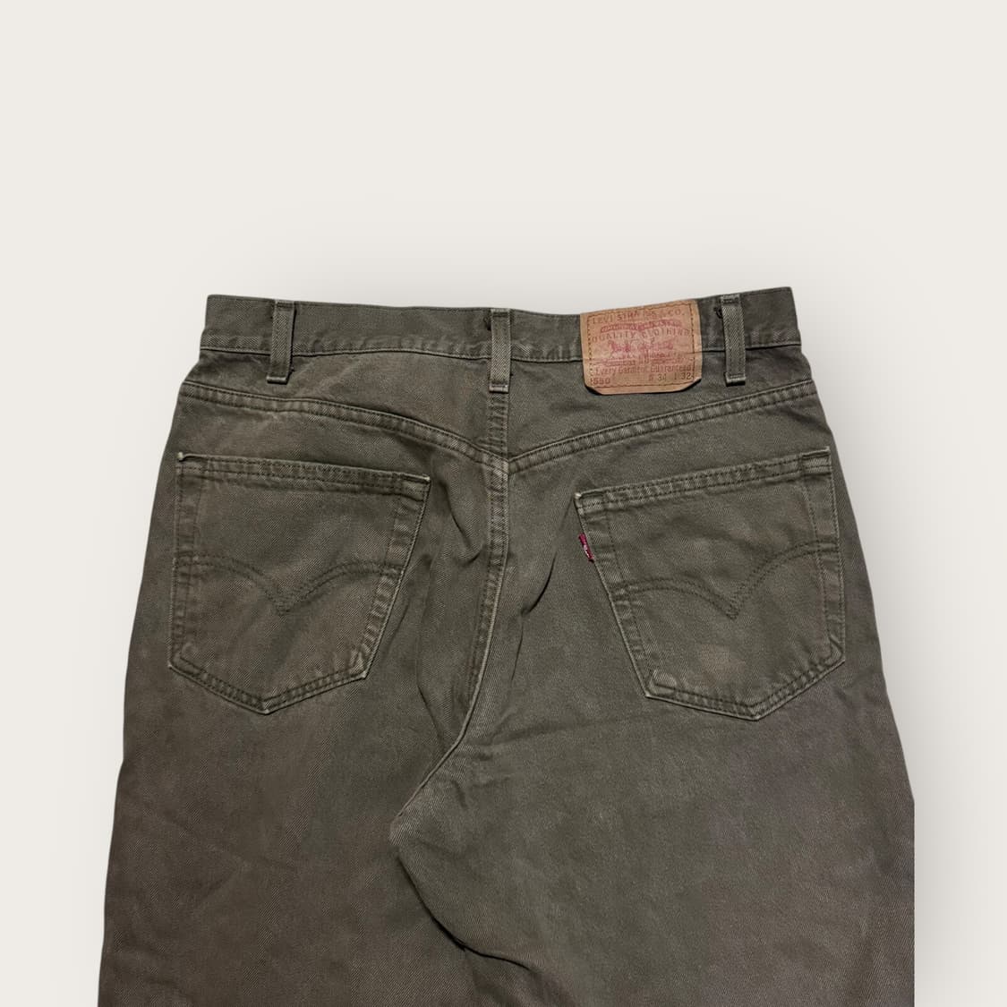90s USA 리바이스 550 다크 올리브 데님 W32 상품이미지5