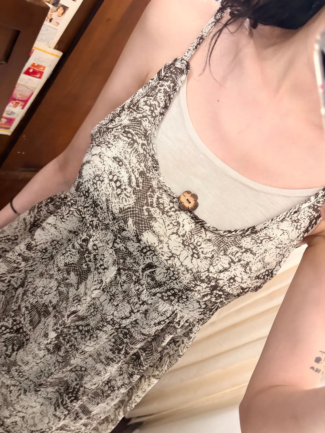 jpn vintage flower sleeveles onppiece 상품이미지2