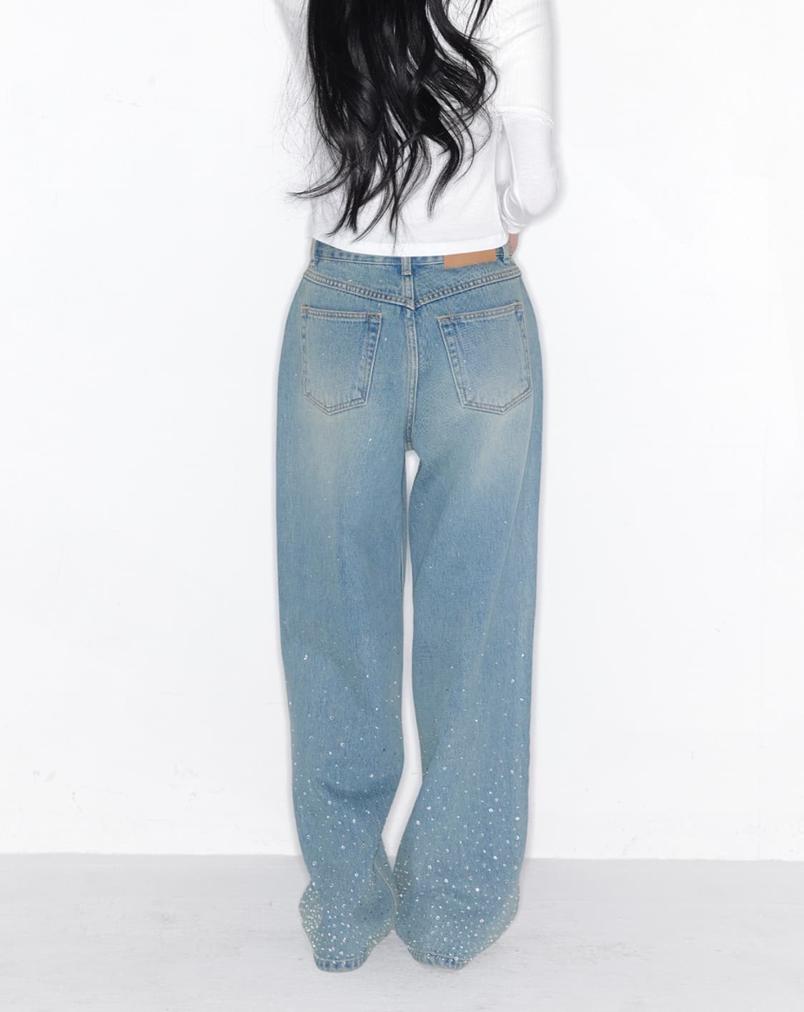 더티스 트윙클 크리스탈 세미 데님 팬츠 M/Long 상품이미지2