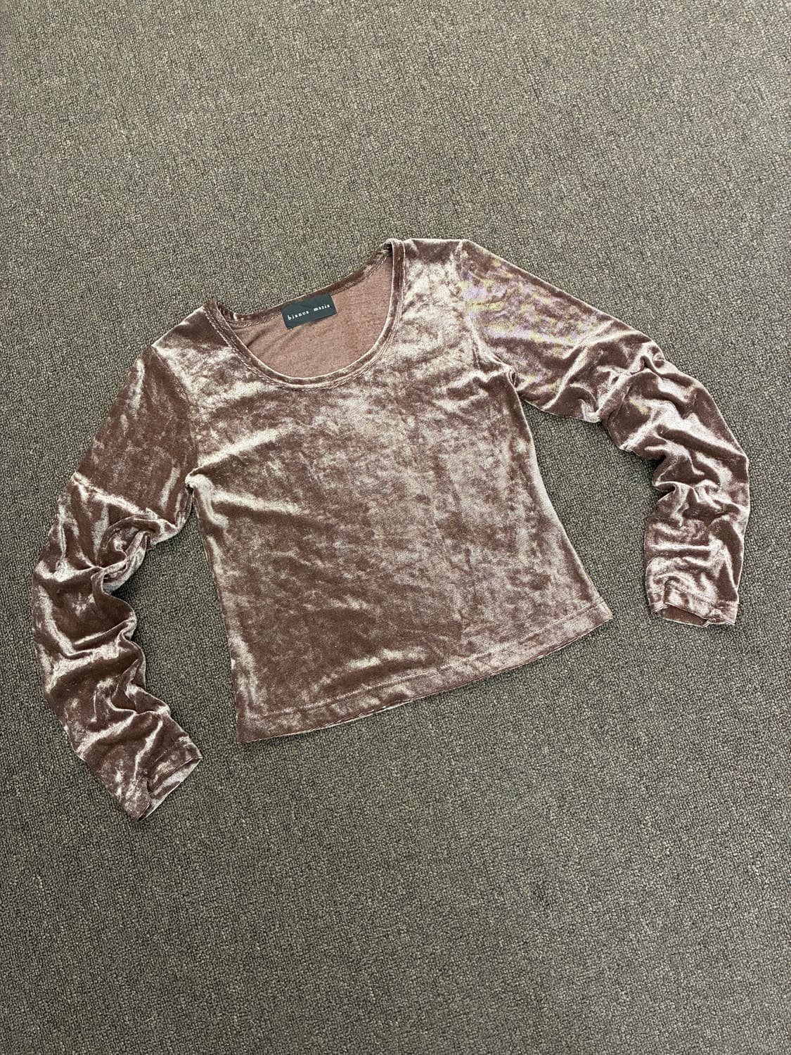 M)Japanese vintage 여성 벨벳 긴팔 티셔츠 상품이미지2