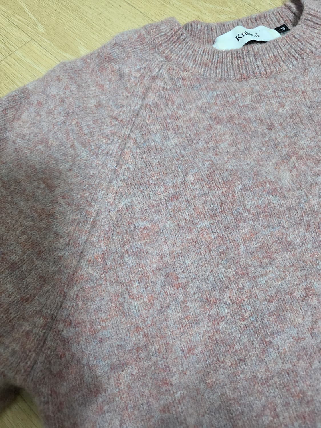 니티드 쉐기독울 니트 핑크 M 상품이미지5