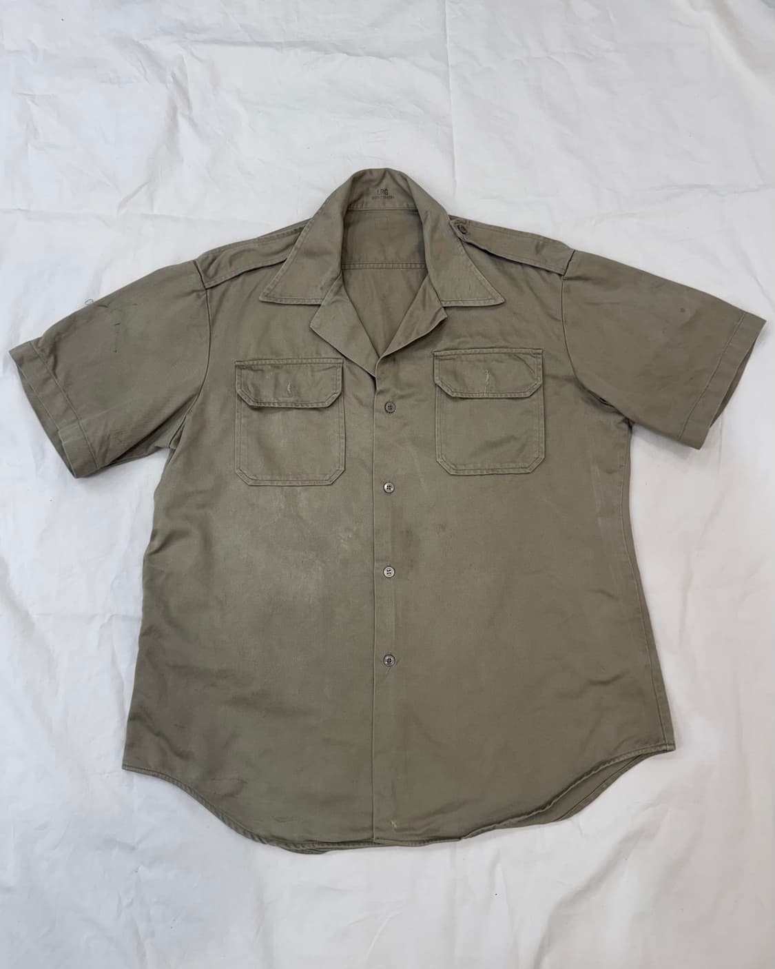 80s U.S. Military Army Tan 445 카키 반팔 셔츠 상품이미지2