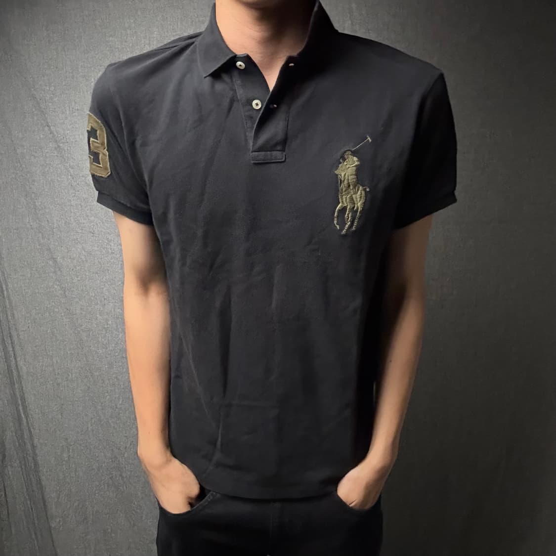 폴로 블랙/올리브 빅포니 반팔 상품이미지1