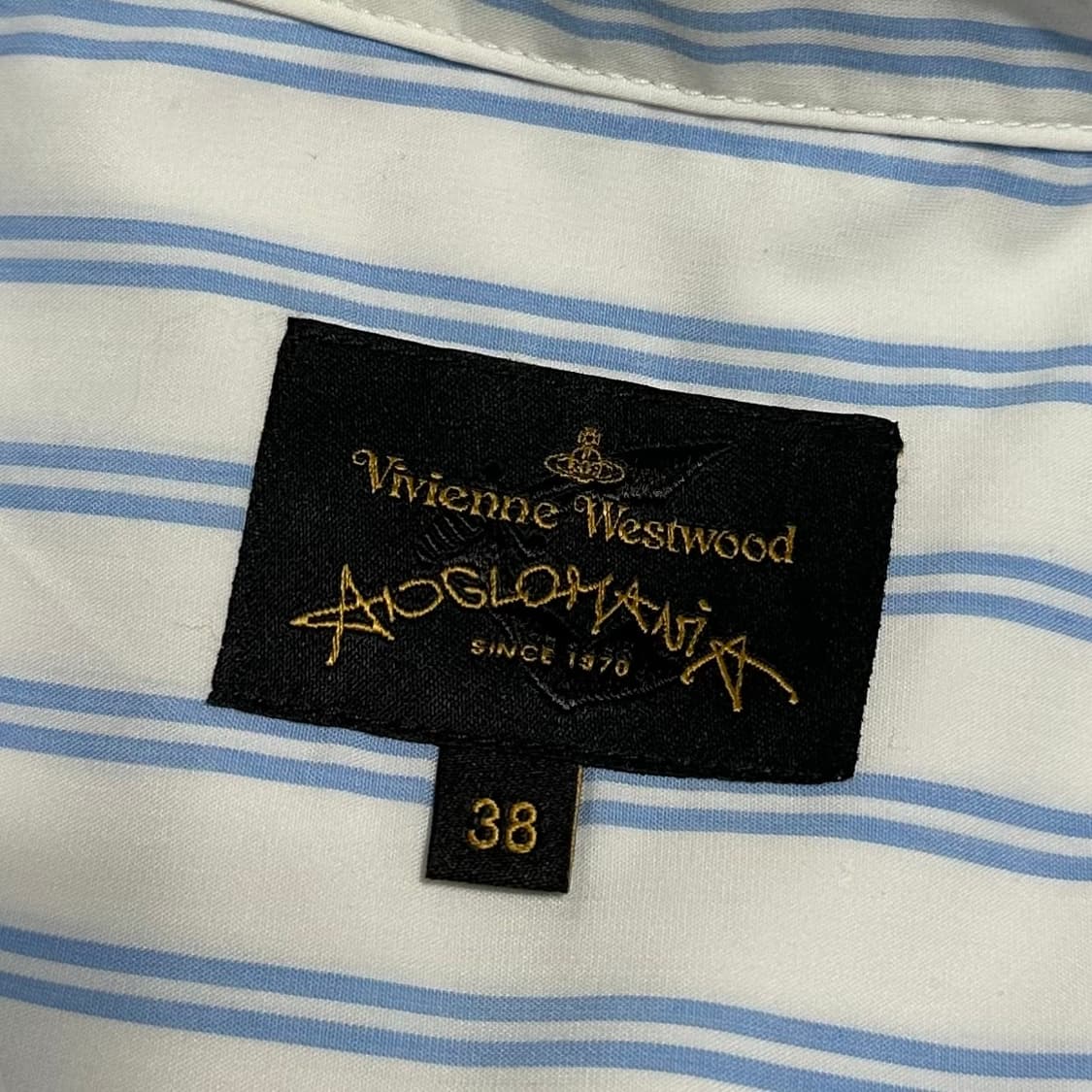 38 비비안웨스트우드 블루 스트라이프 반팔 셔츠 상품이미지4