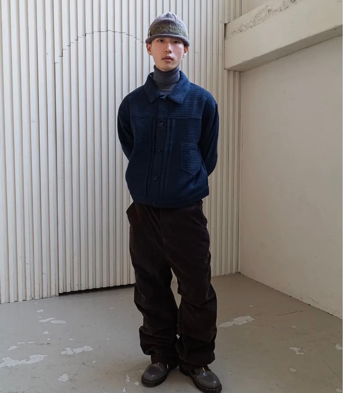 카락터 Weave trucker jacket / Navy 판매합니다 상품이미지3