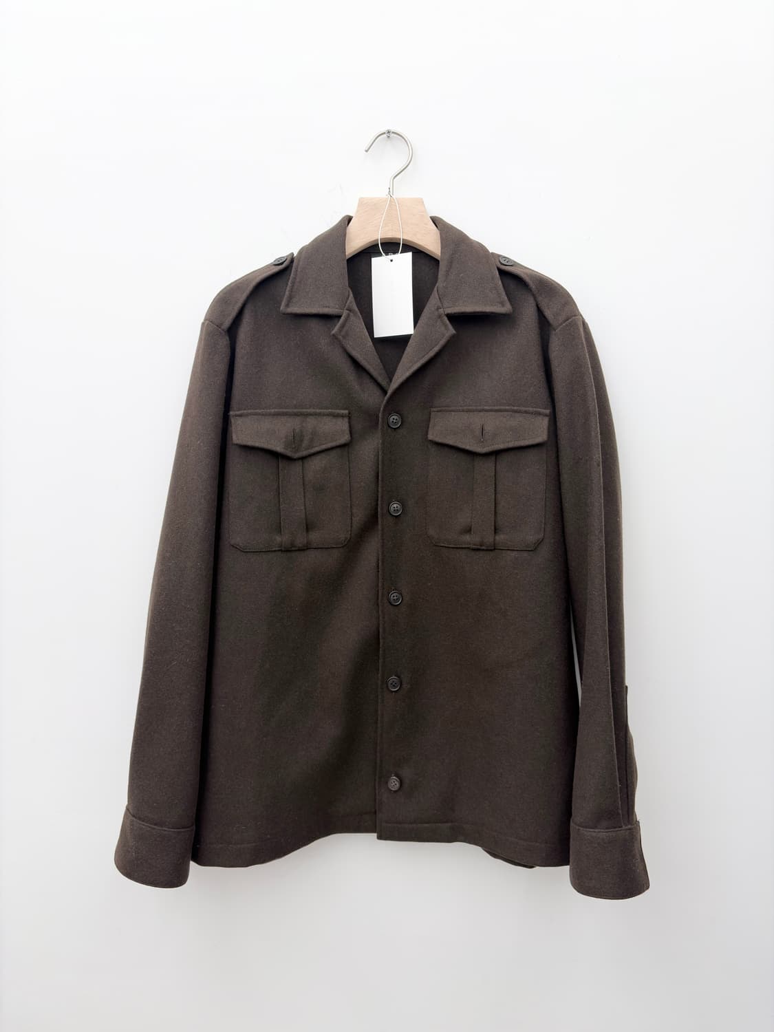 BROWN WOOL MILITARY SHIRT JACKET 상품이미지1