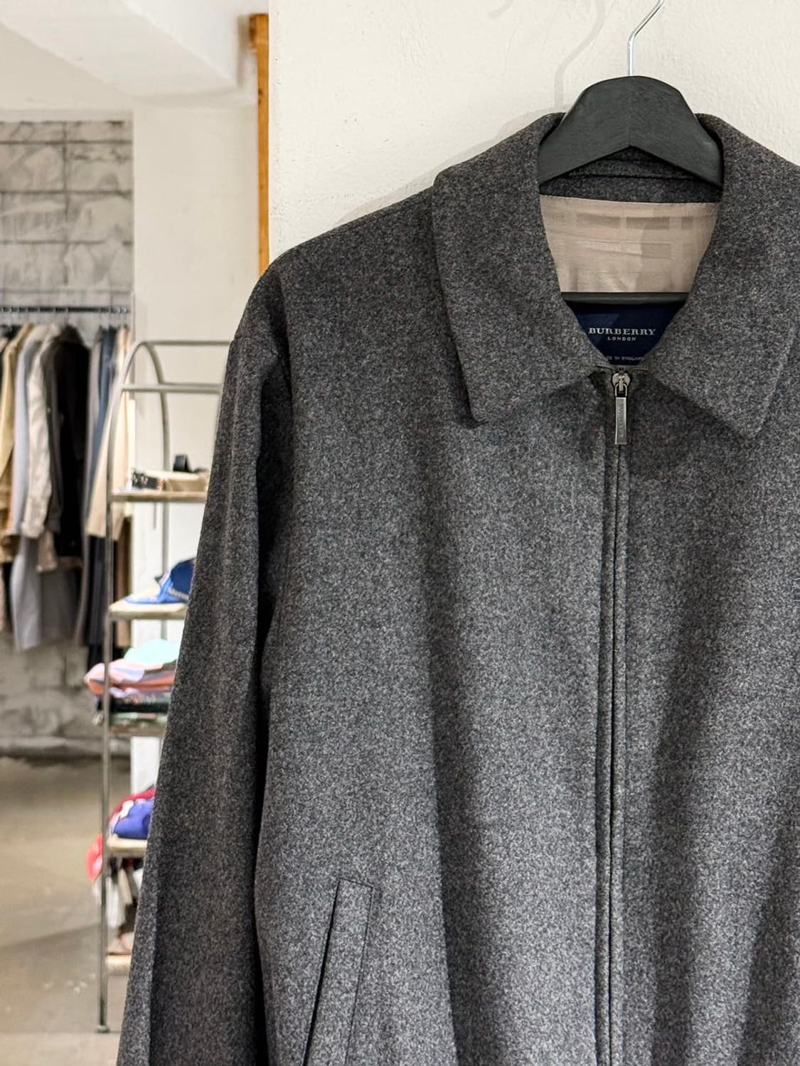 버버리 그레이 울 집업 자켓  상품이미지2