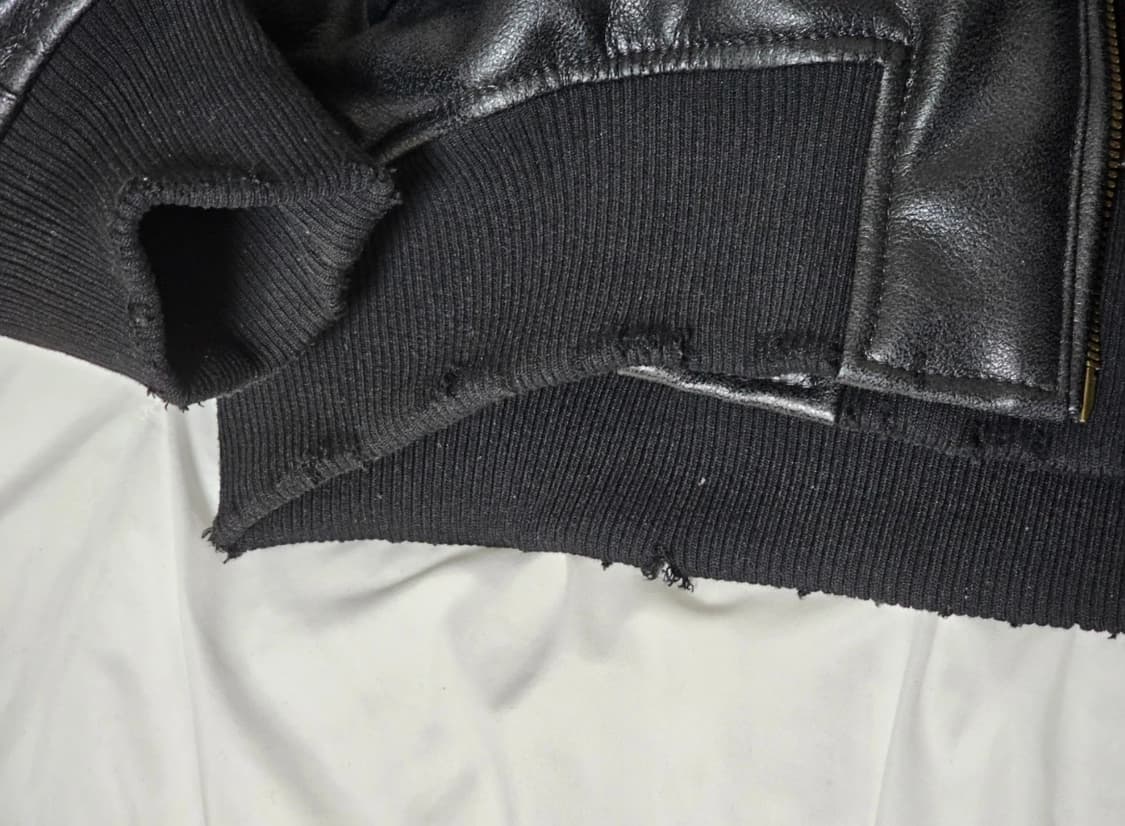 자라 빈티지 항공 가죽 자켓 블랙 상품이미지5