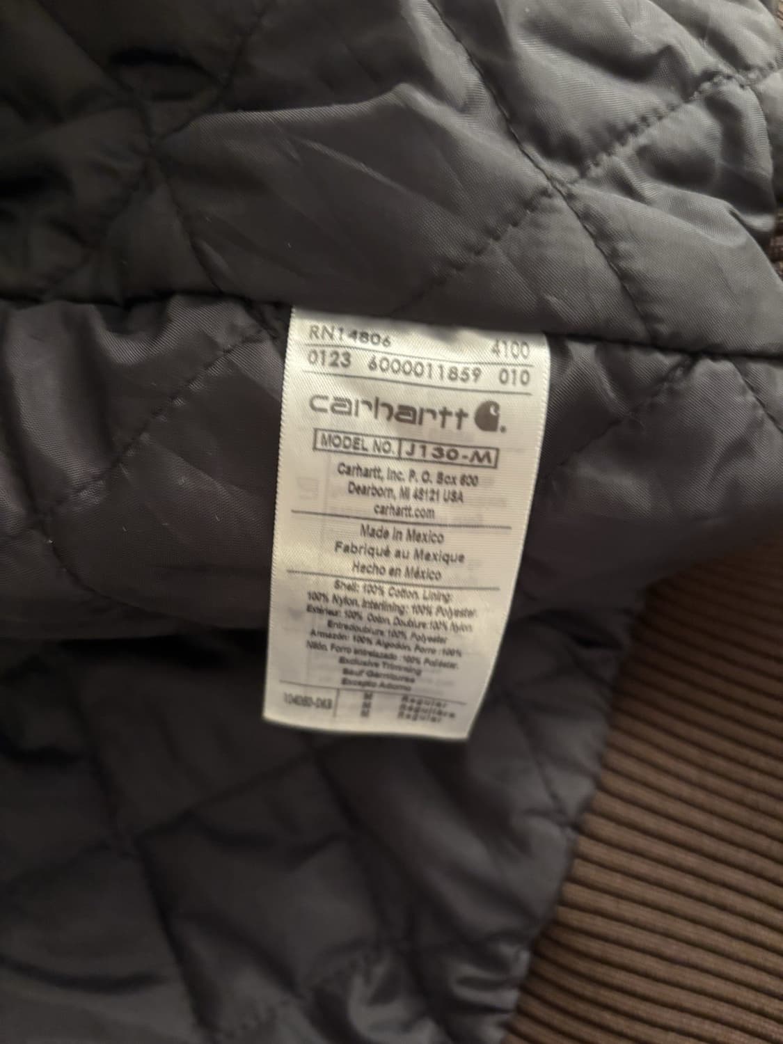 칼하트 J130 후드 자켓 다크브라운 상품이미지5