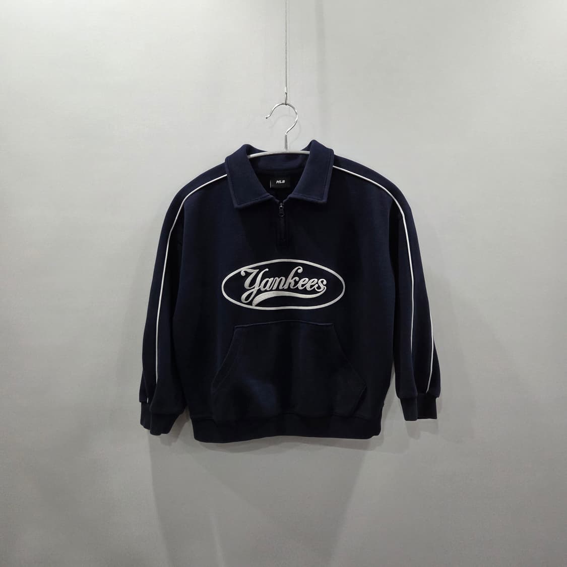 MLB 키즈 피케 하프집업 카라 맨투맨 네이비 130  상품이미지1