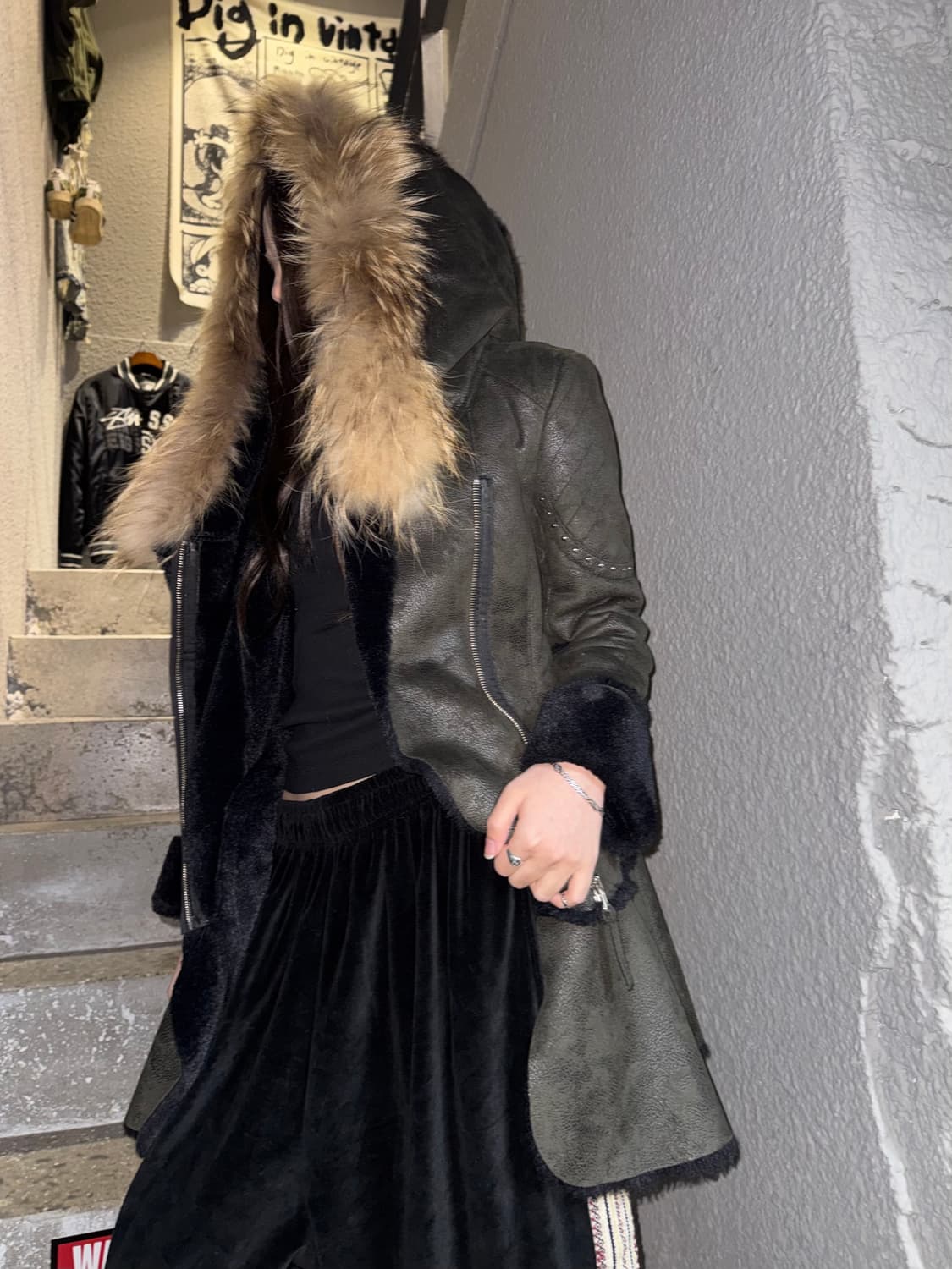 에고이스트 퍼 트리밍 무스탕 상품이미지1