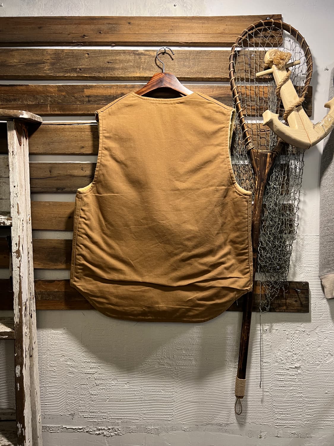 [L]80's 칼하트 Made in USA 브라운 캔버스 워크 베스트 상품이미지7